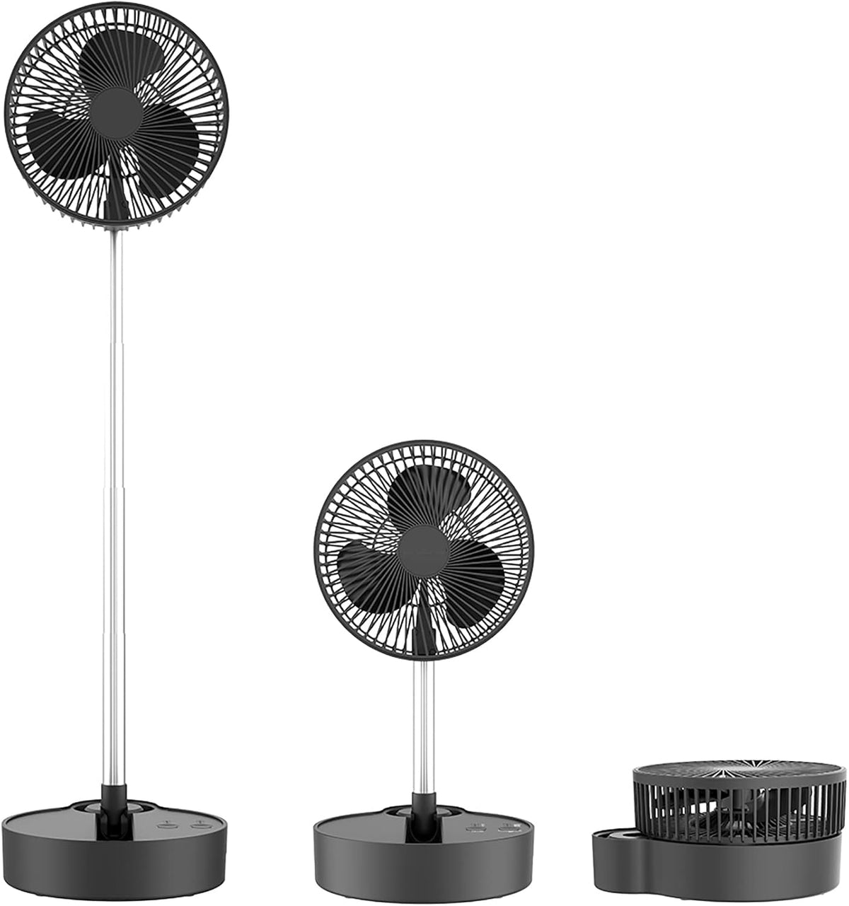 8 Portable Rechargeable Oscillating Fan, 10000mAh, 3 Speeds, Foldable, Quiet USB Desk Fan, Pack of 2 Y88949