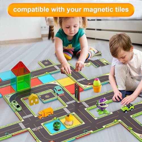 44pcs Magnetic Building Blocks Road Toppers Set Y274