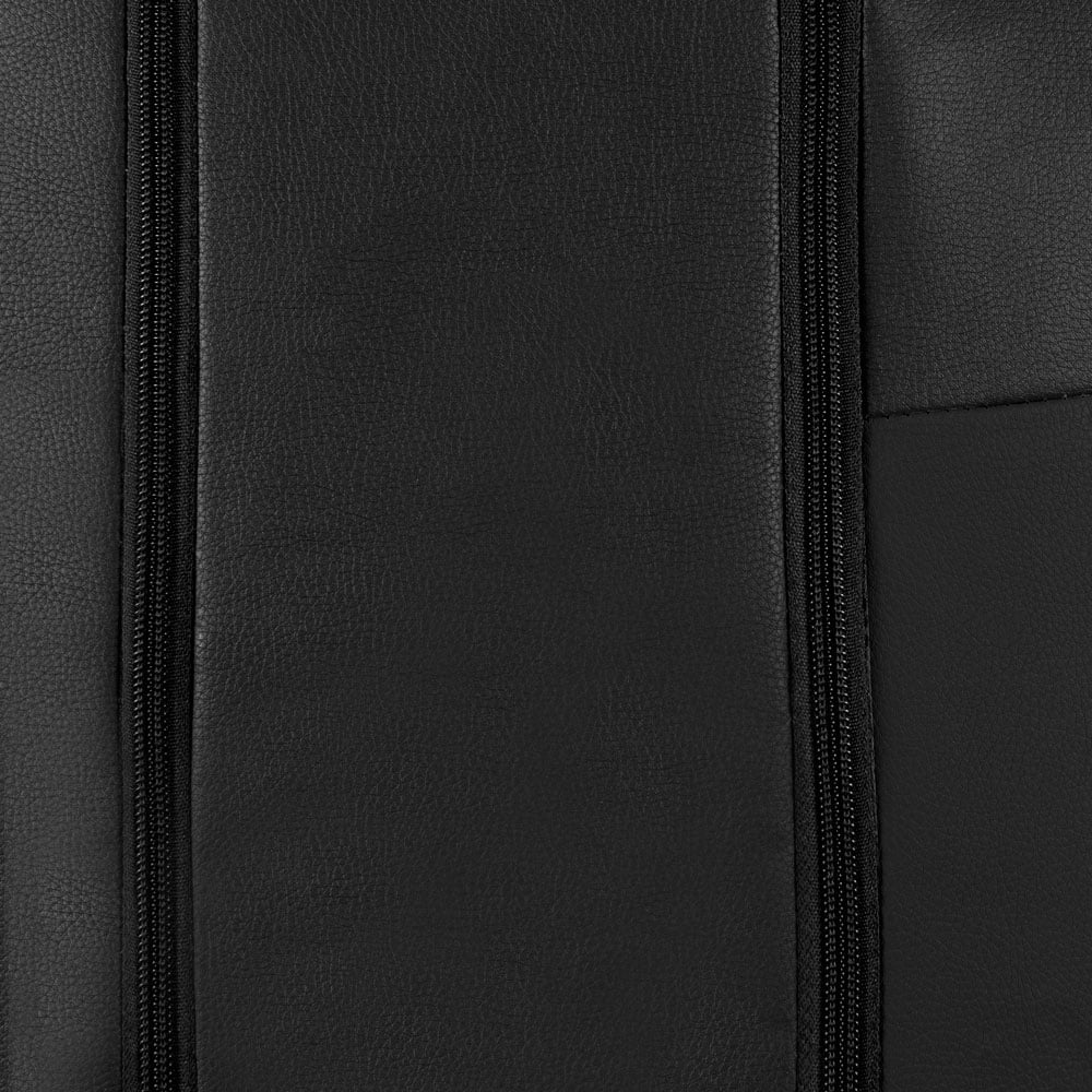 Classic Black Faux Leather Car Seat Covers Full Set M449194