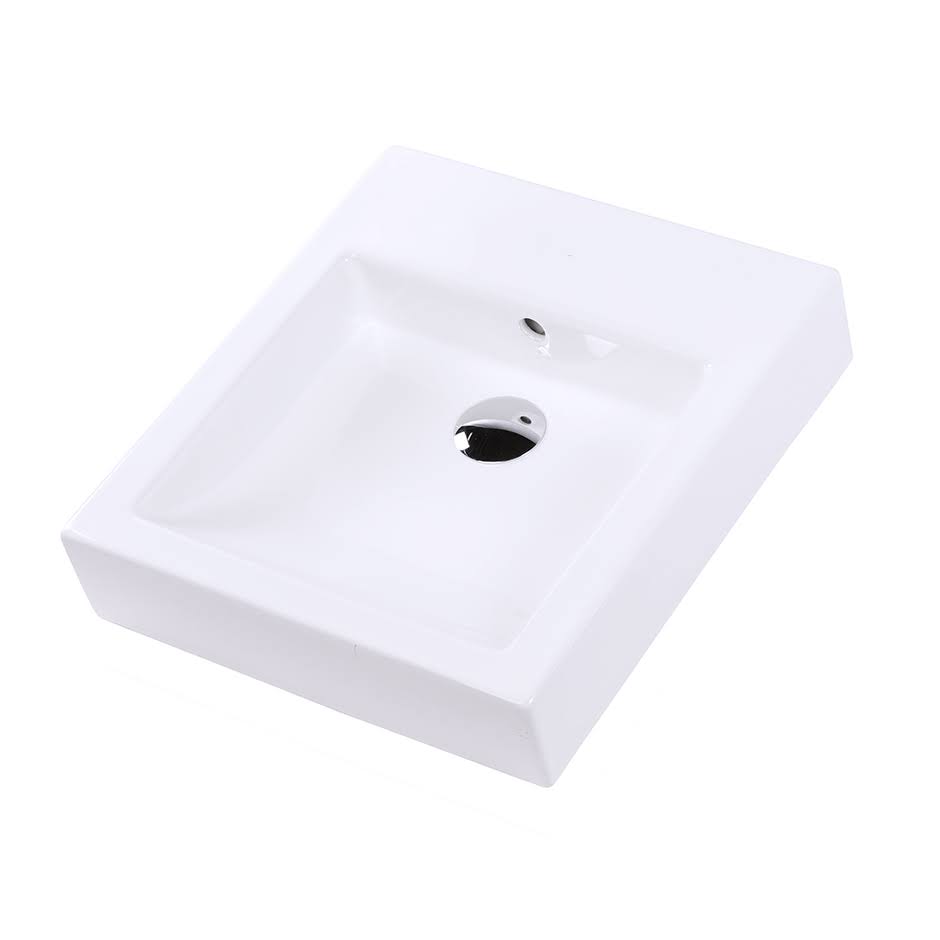 White Rectangular Wall Mount Bathroom Sink H249