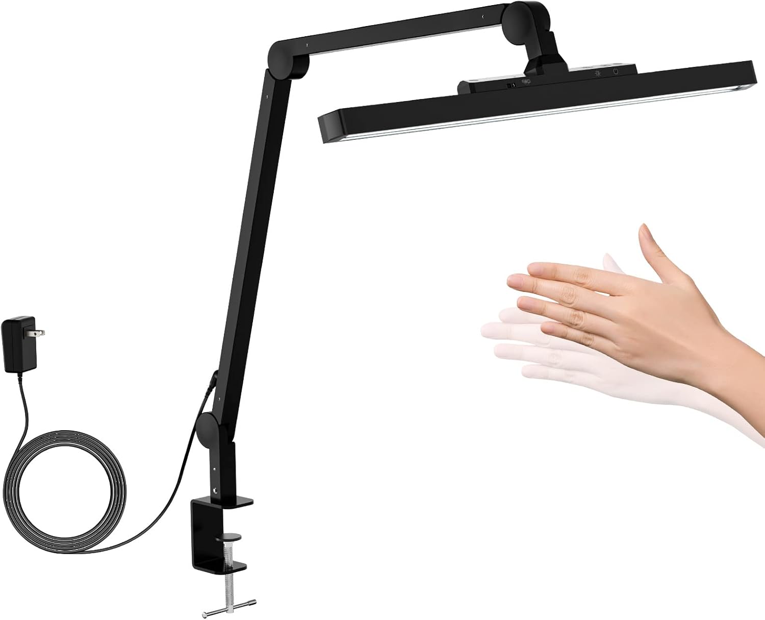 LED Desk Lamp with Clamp, Metal, Dimmable, 4 Color Modes V665049