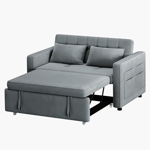 55" Convertible Velvet Sofa Bed, Full Size U33548