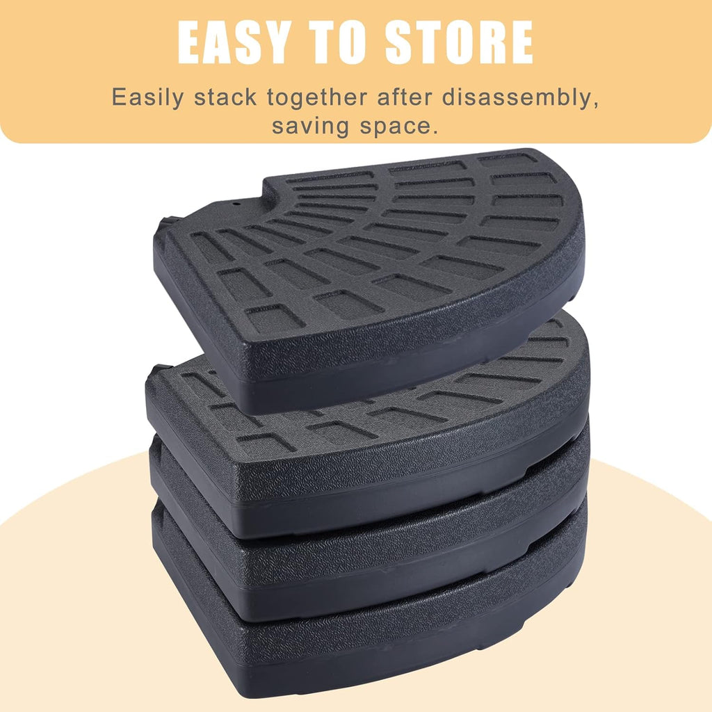 4PCS Black Cantilever Offset Patio Umbrella Stand Base Plate G619
