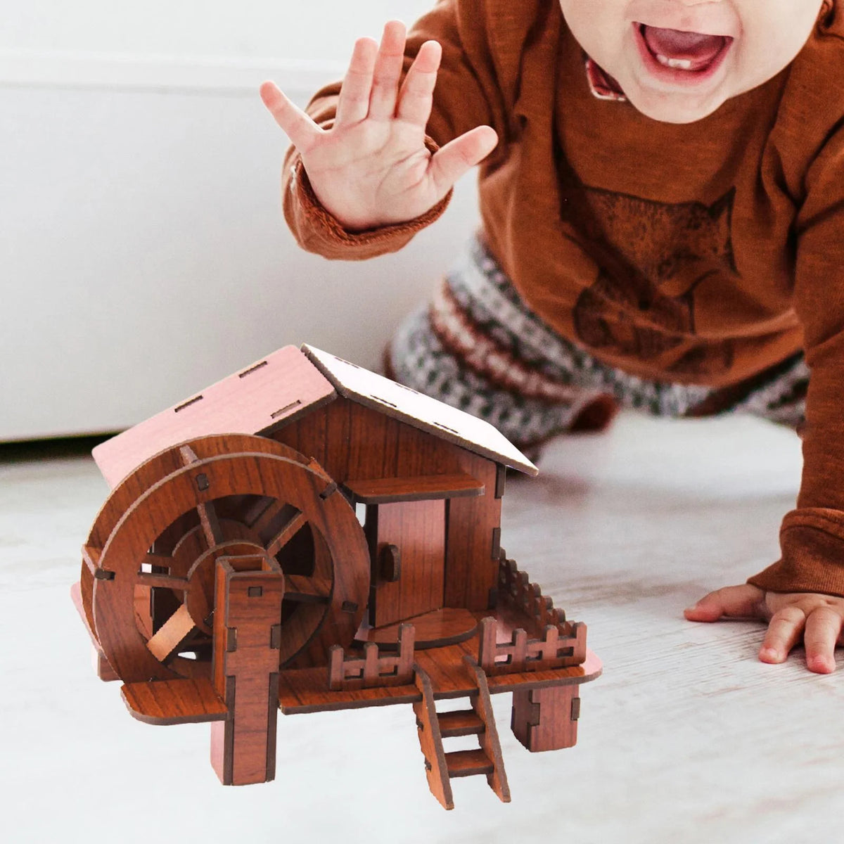 3D Wooden Puzzle House Construction Toy DIY Craft Learning Toy Z9321