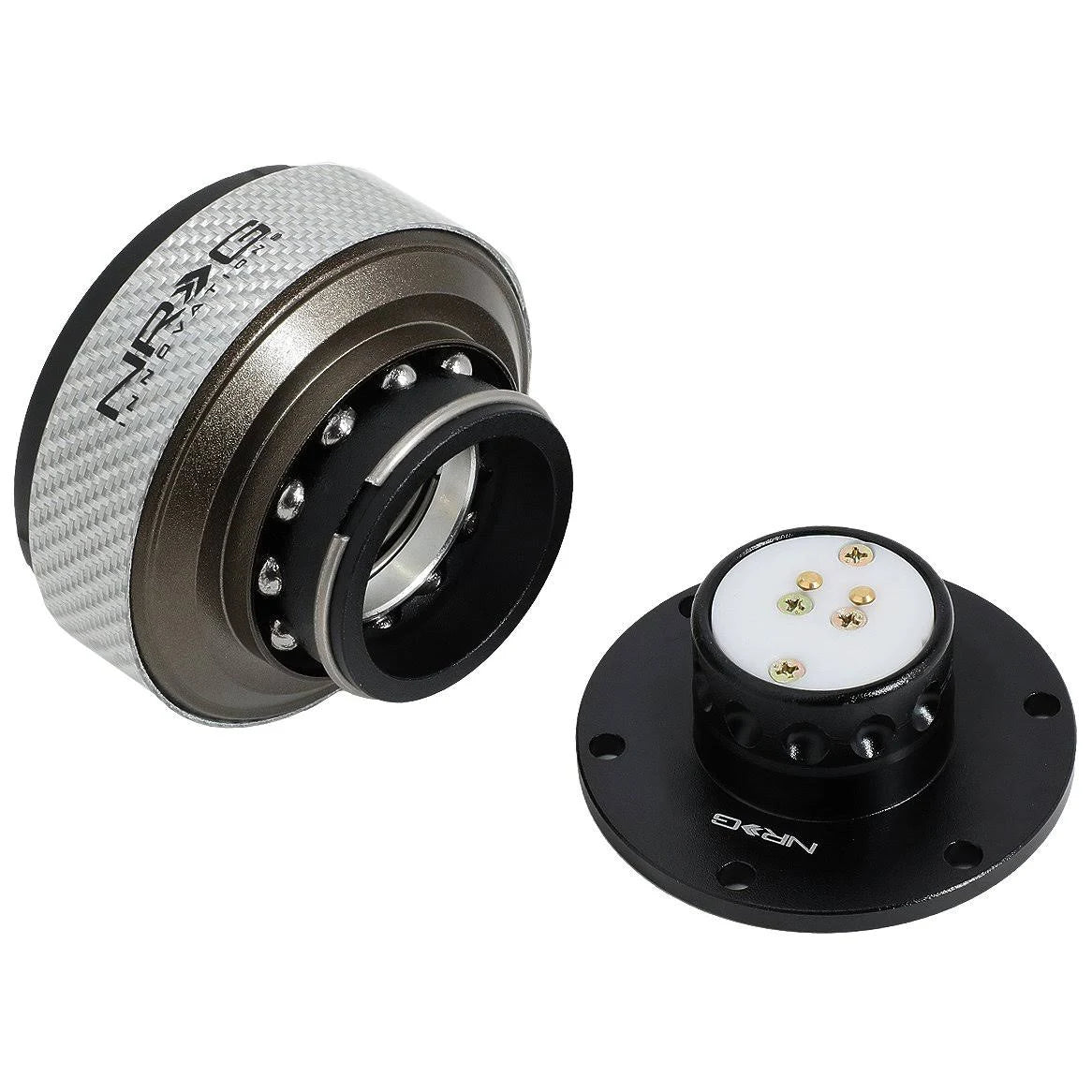Steering Wheel Quick Release Adapter Black Silver Carbon Fiber D718