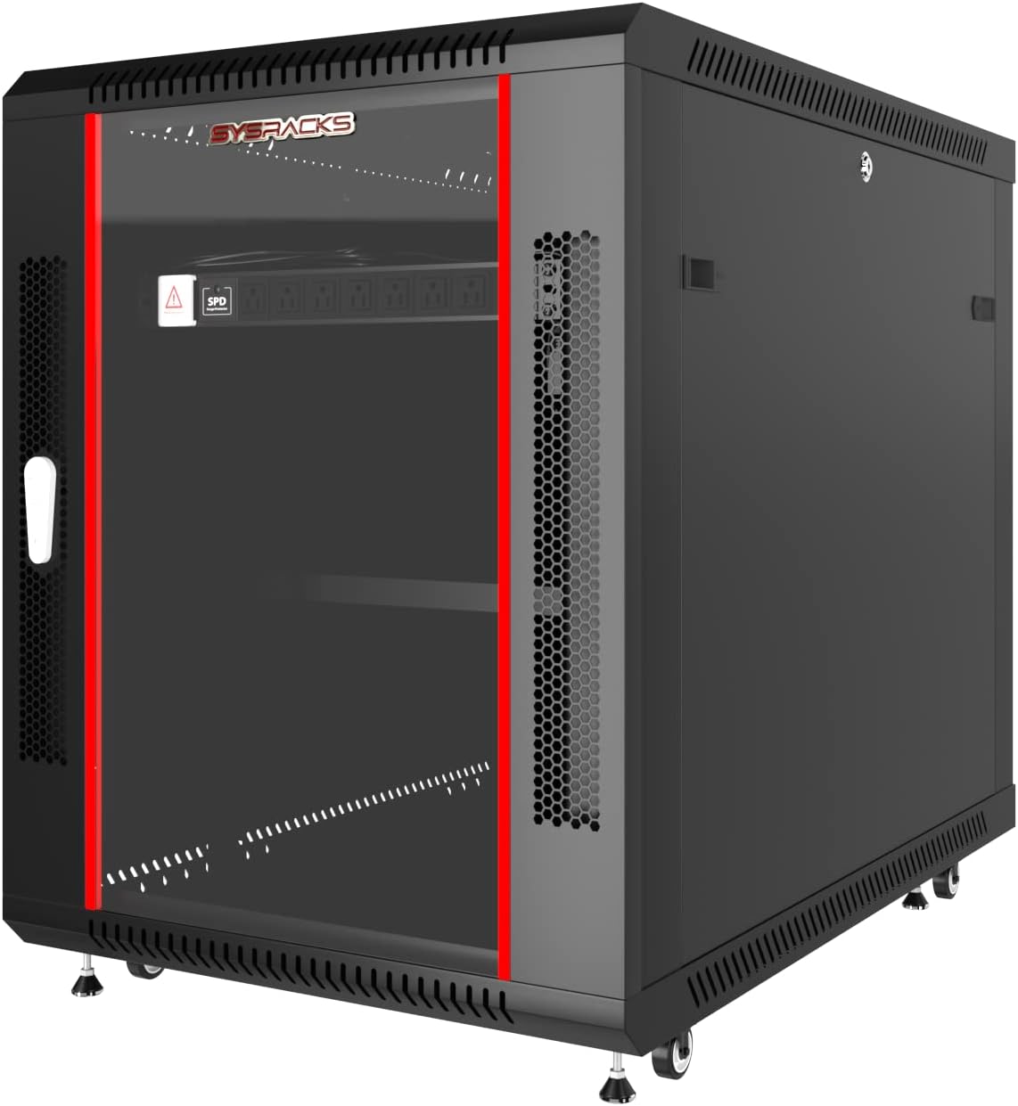 15U Server Rack Cabinet Locking Data Enclosure 35 Inch Deep Half Rack on Wheels F546