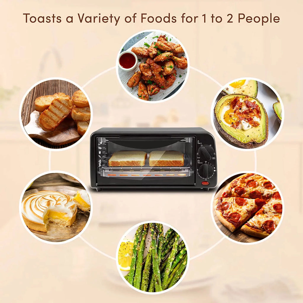 Black 2 Slice Countertop Toaster Oven with 15 Minute Timer & Pan X27227