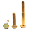 0.44-14 x 2 Coarse Threaded Grade 5 Hex Cap Screw, Medium Carbon Steel - Yellow Cadmium Plated - 375 Z33833