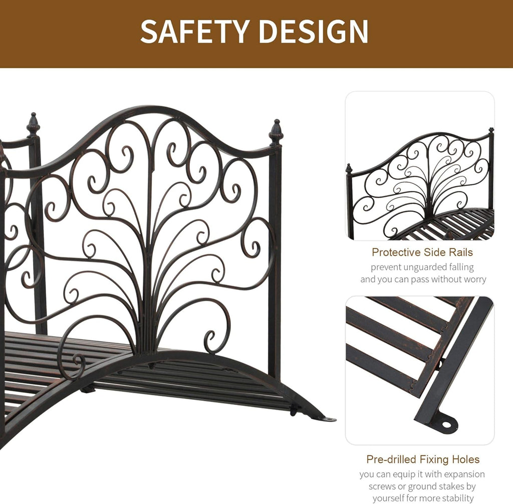 Black Bronze Metal Garden Bridge E62826
