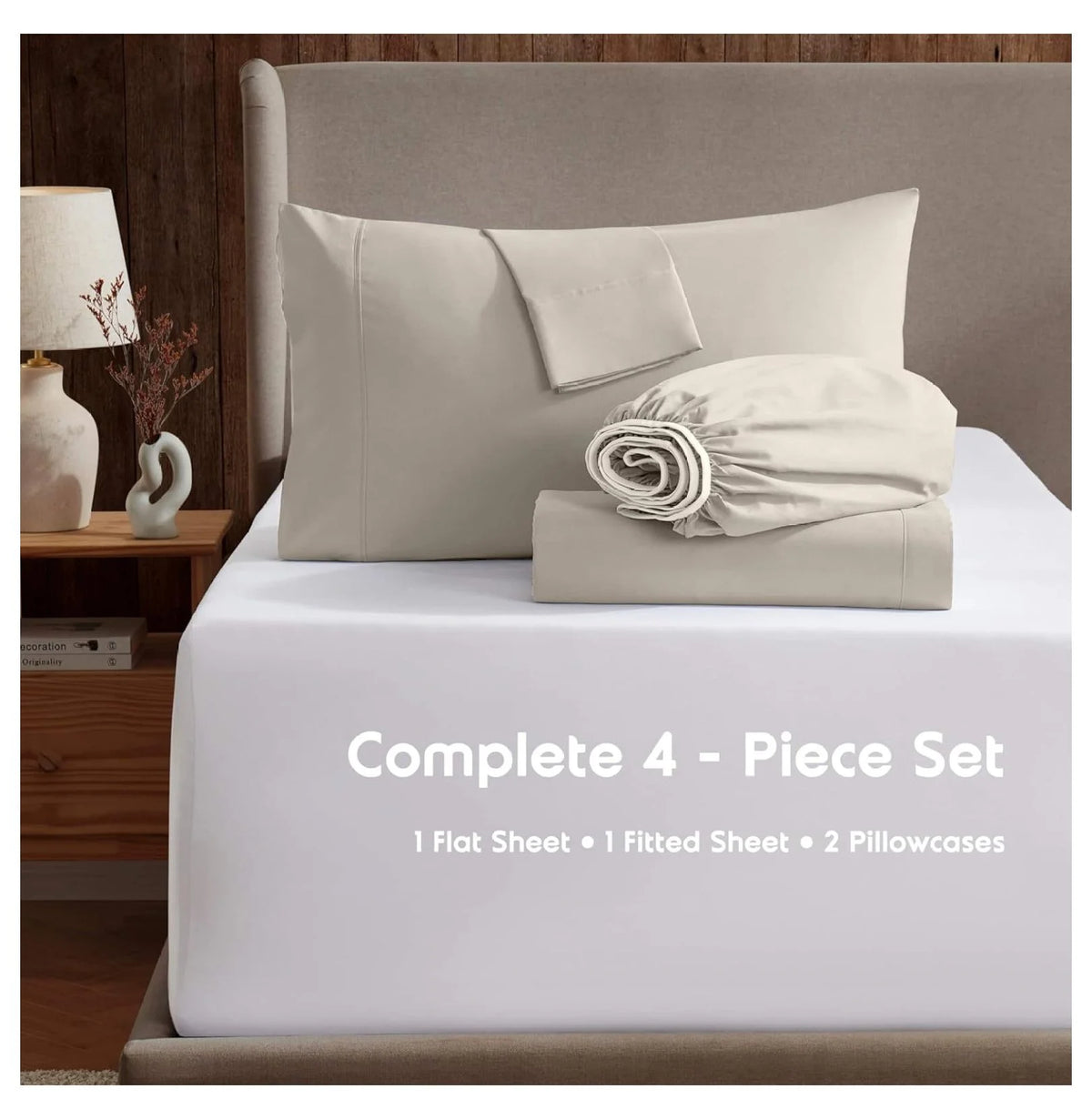 Short Queen 4 Piece Deep Pocket Sheet Set M97041