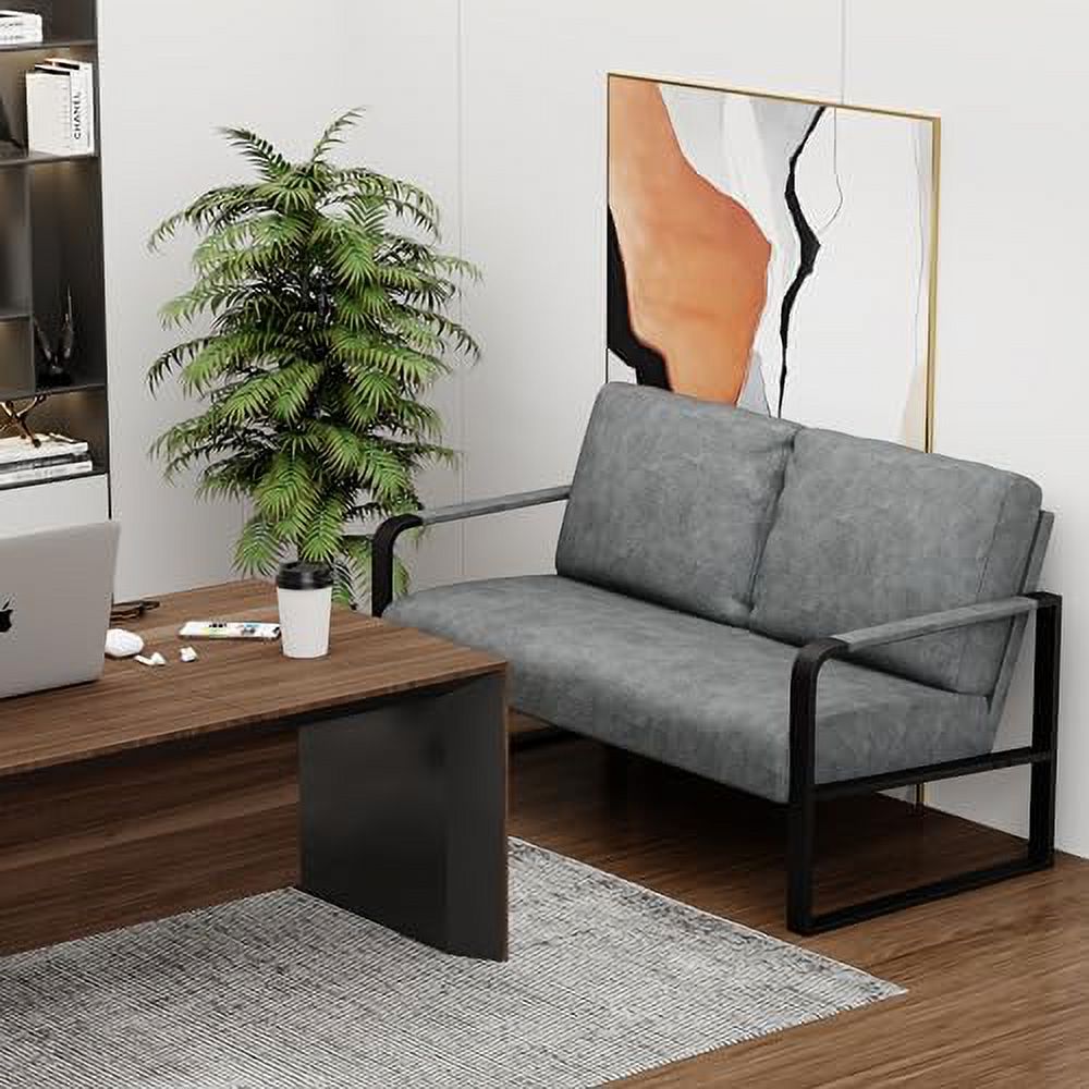Faux Leather Loveseat Sofa with Padded Cushion B2625