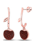 10kt Rose Gold Dangle Cluster Earrings 1/4 Cttw K89111