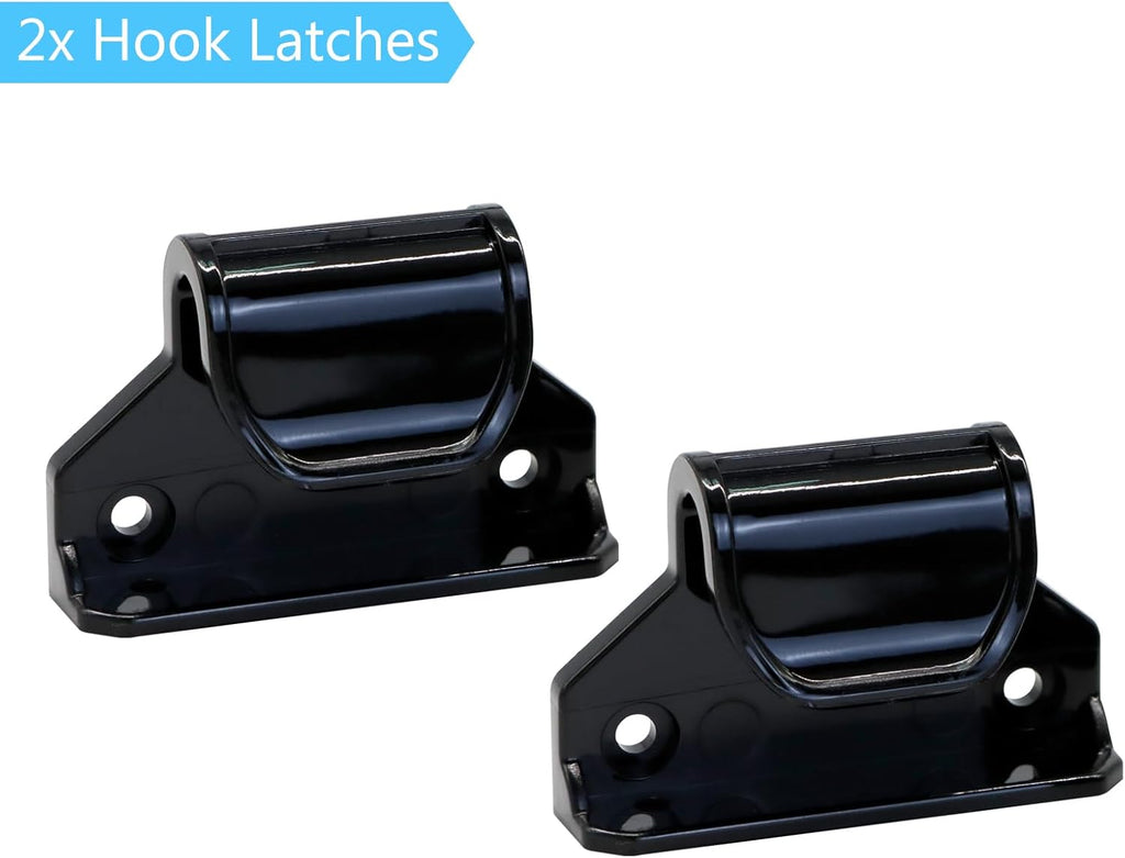 Retractable Baby Gate Replacement Parts Kit (Black) Wall Mount Accessories with Brackets, Latches, Hooks and Screws V74110
