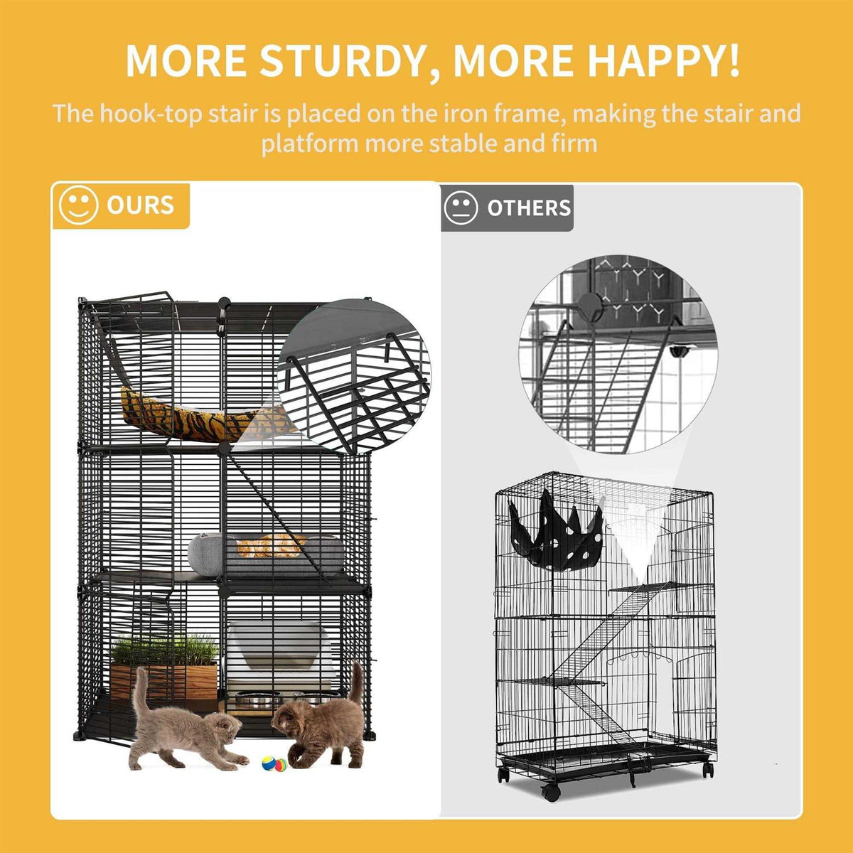 Cat Cage Cat Enclosures Cat Kennel with Extra Large Hammock F751851
