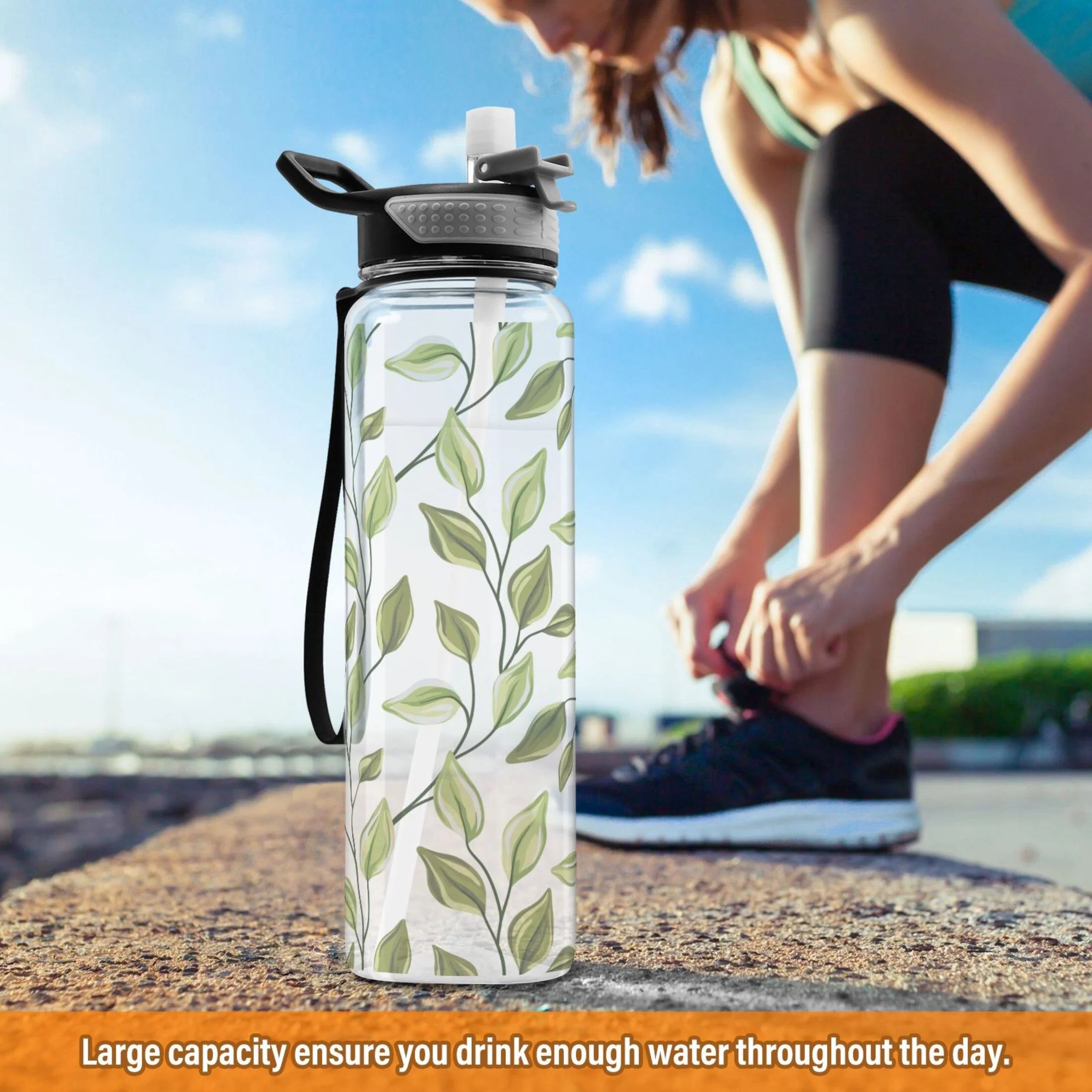 32oz Tritan Leakproof Water Bottle with Straw S747