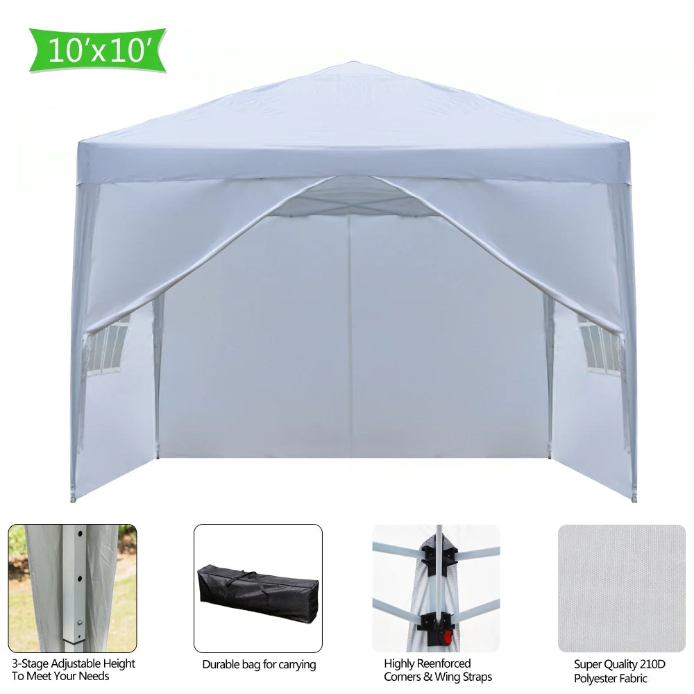 White Pop up Canopy Tent with Carry Bag P424