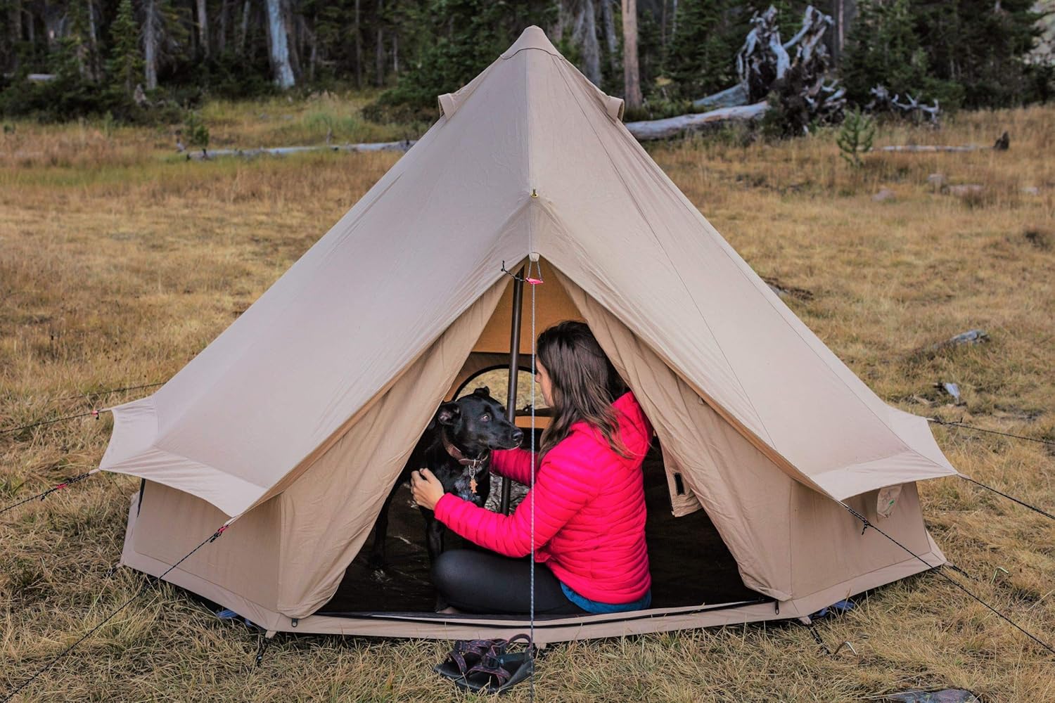 Canvas Bell Tent with StoveJack Waterproof 4 Season E252805