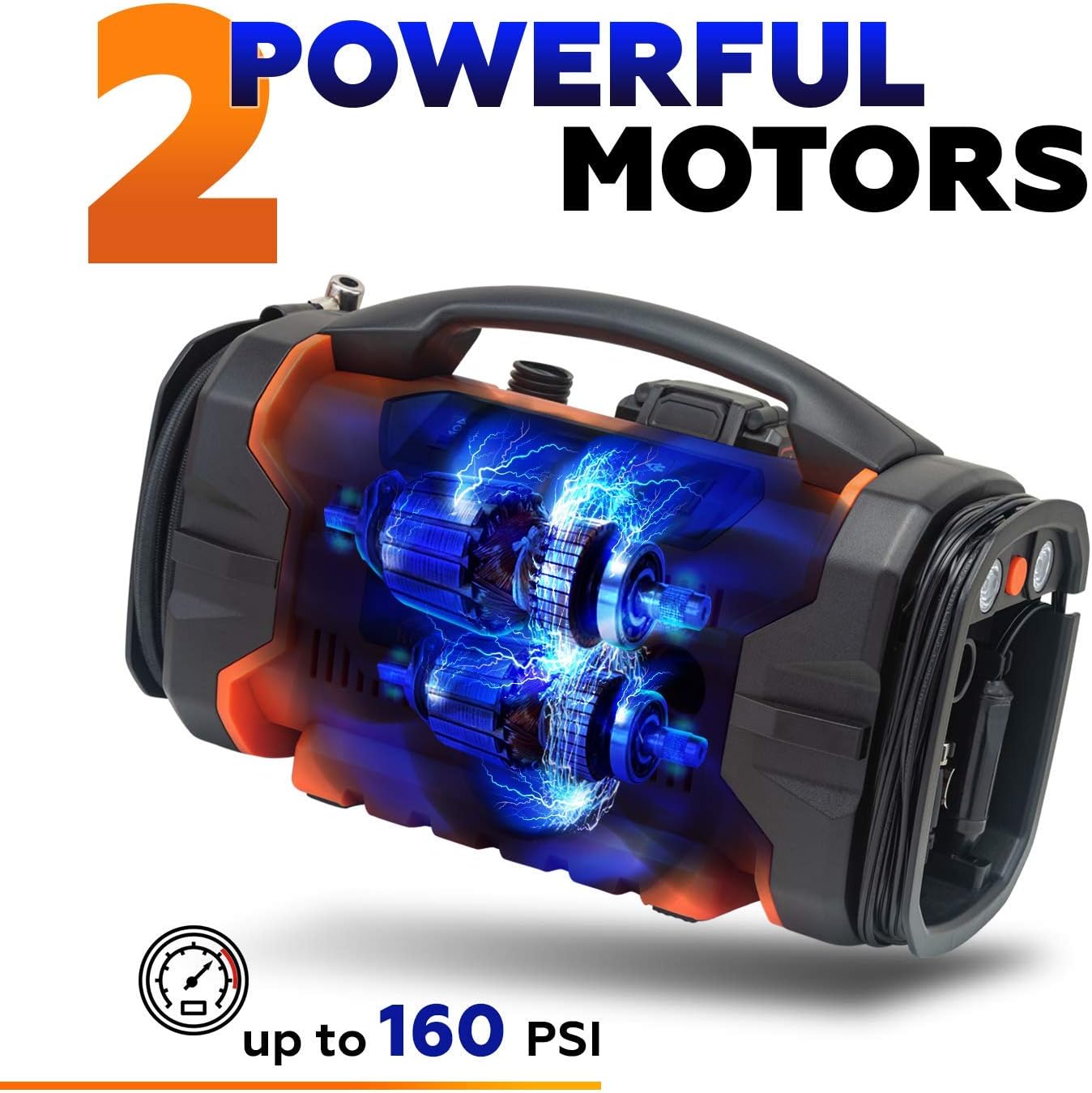 Tire Inflator with Pressure Gauge for Car Tires F211