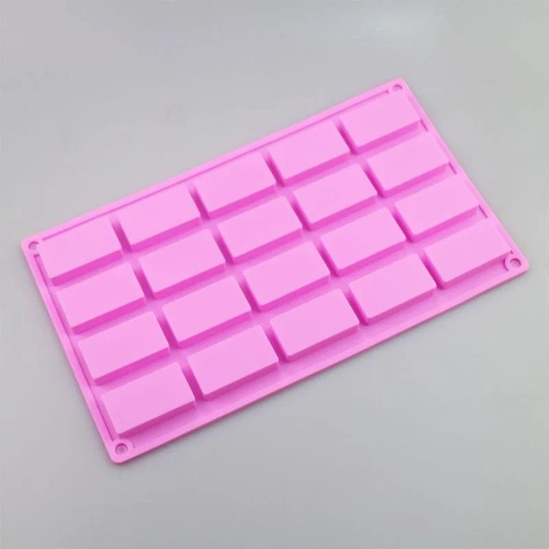 20 Cavities Rectangular Silicone Soap Moulds R381