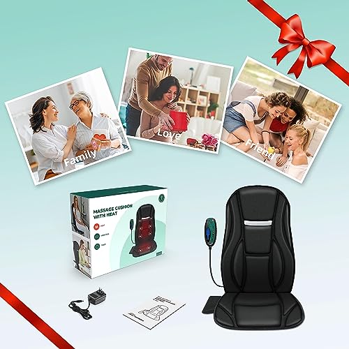 Vibration Back Massager with Heat, Seat Massager with 8 Vibrating Motors & 5 Modes, Chair Massager Cushion M516515