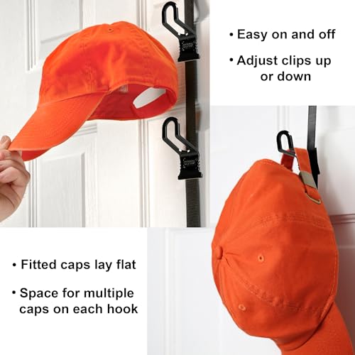 Black Over-The-Door Hat Rack with 2 Straps H668