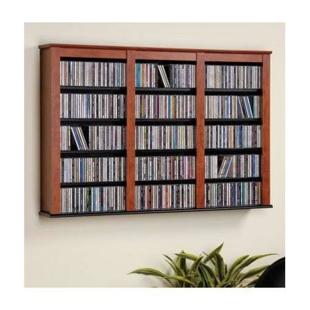 Red Wall Mounted Media Storage Rack R7394