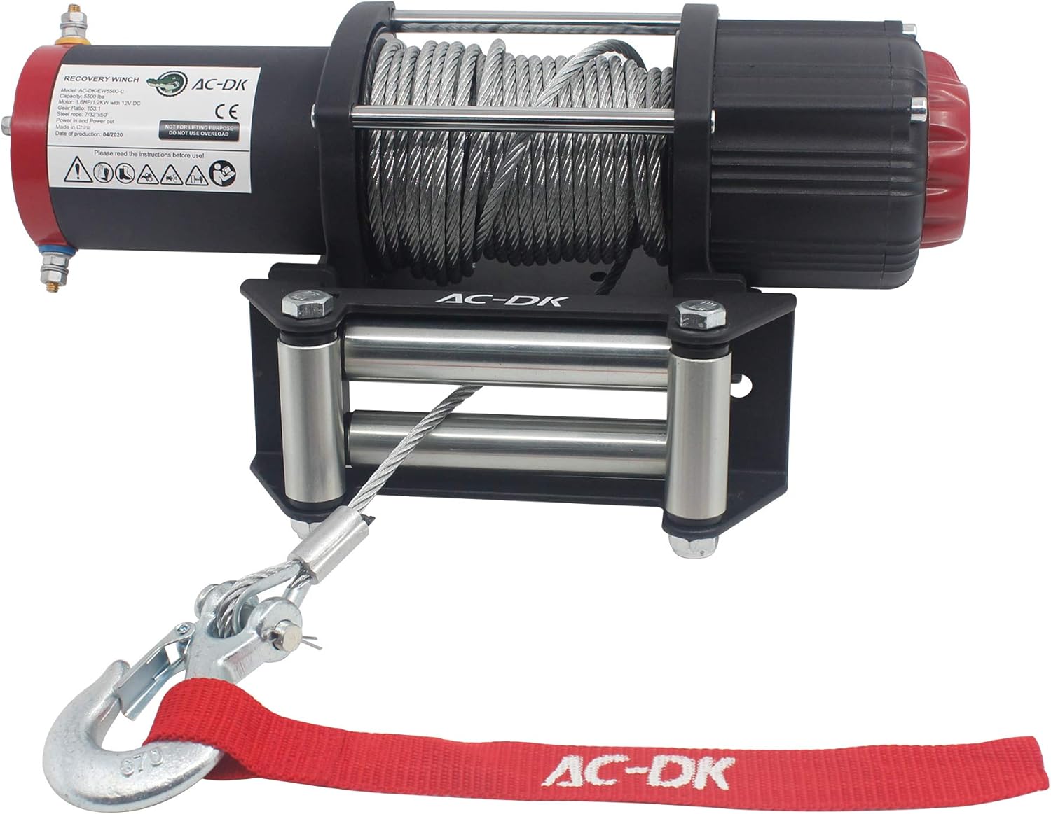 5500 lb. 12V Electric Winch with Galvanized Steel Wire Rope and Wireless Remote Control R816