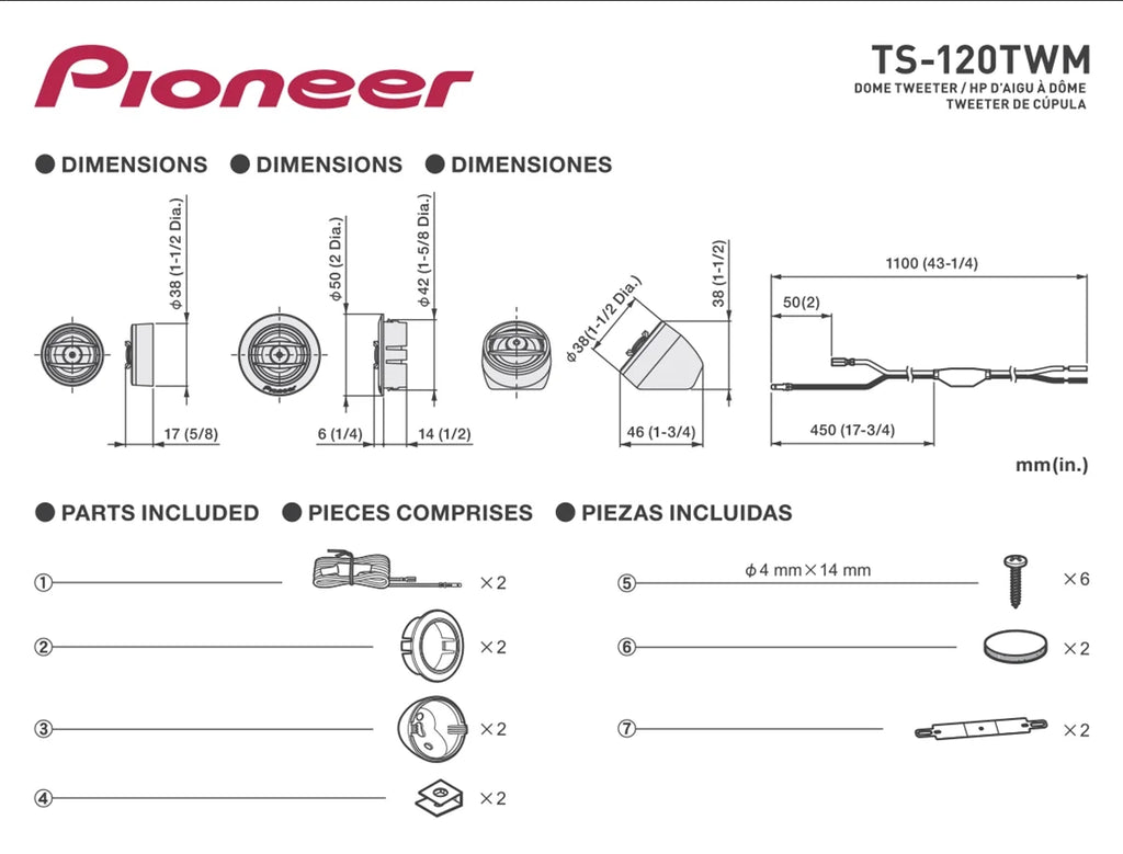 Polyimide Dome Tweeters with Universal Adapters J9139