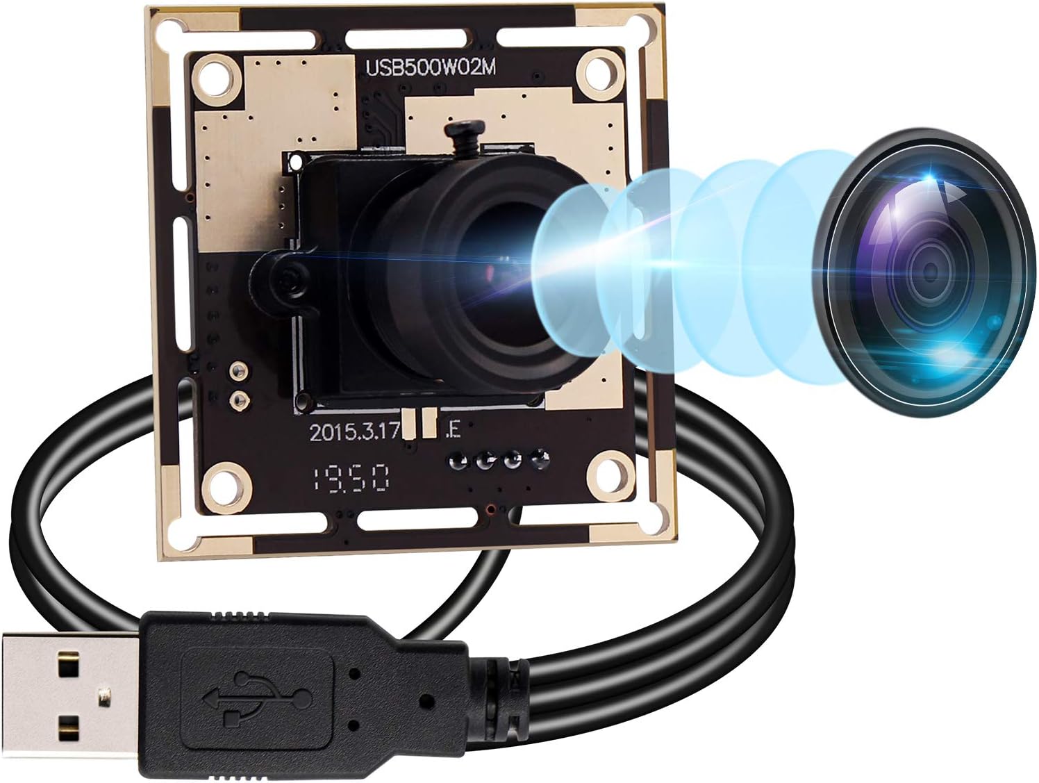 5 Megapixel USB Camera Module with 170 Degree Fisheye Lens Wide Angle HD F5841