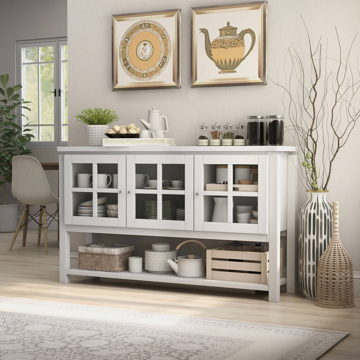 Black Contemporary Buffet Table M7483