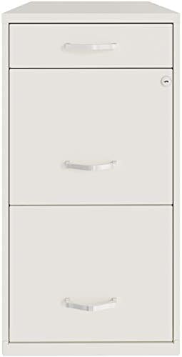 18in Deep 3 Drawer Metal File Cabinet Pearl White X79338
