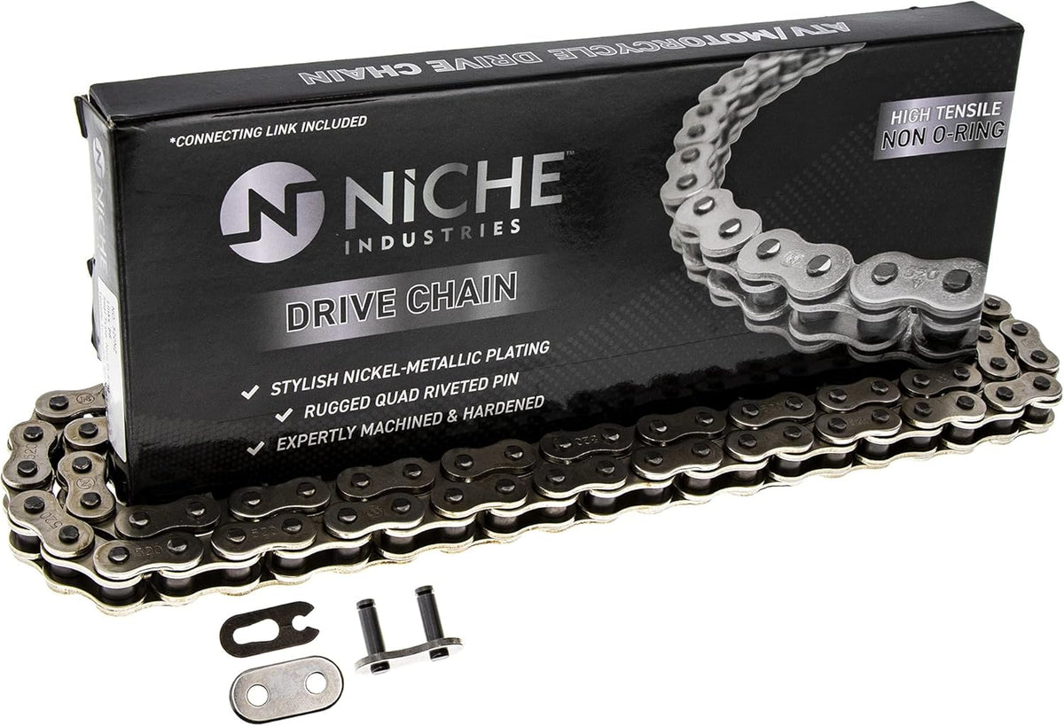 Drive Sprocket Chain Combo Front 14 Rear 43 Tooth 520NZ Standard 106 Links Pack of 2 H8797