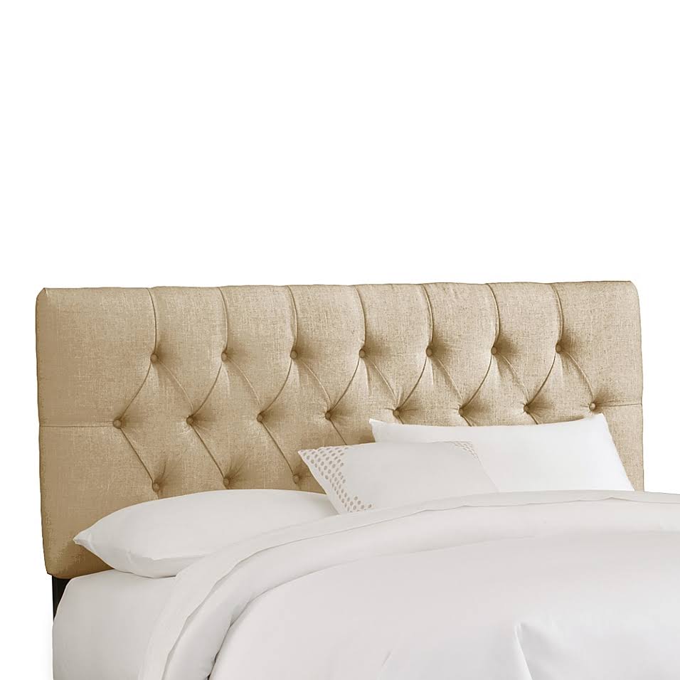 Twin Tufted Headboard in Linen Sandstone E905