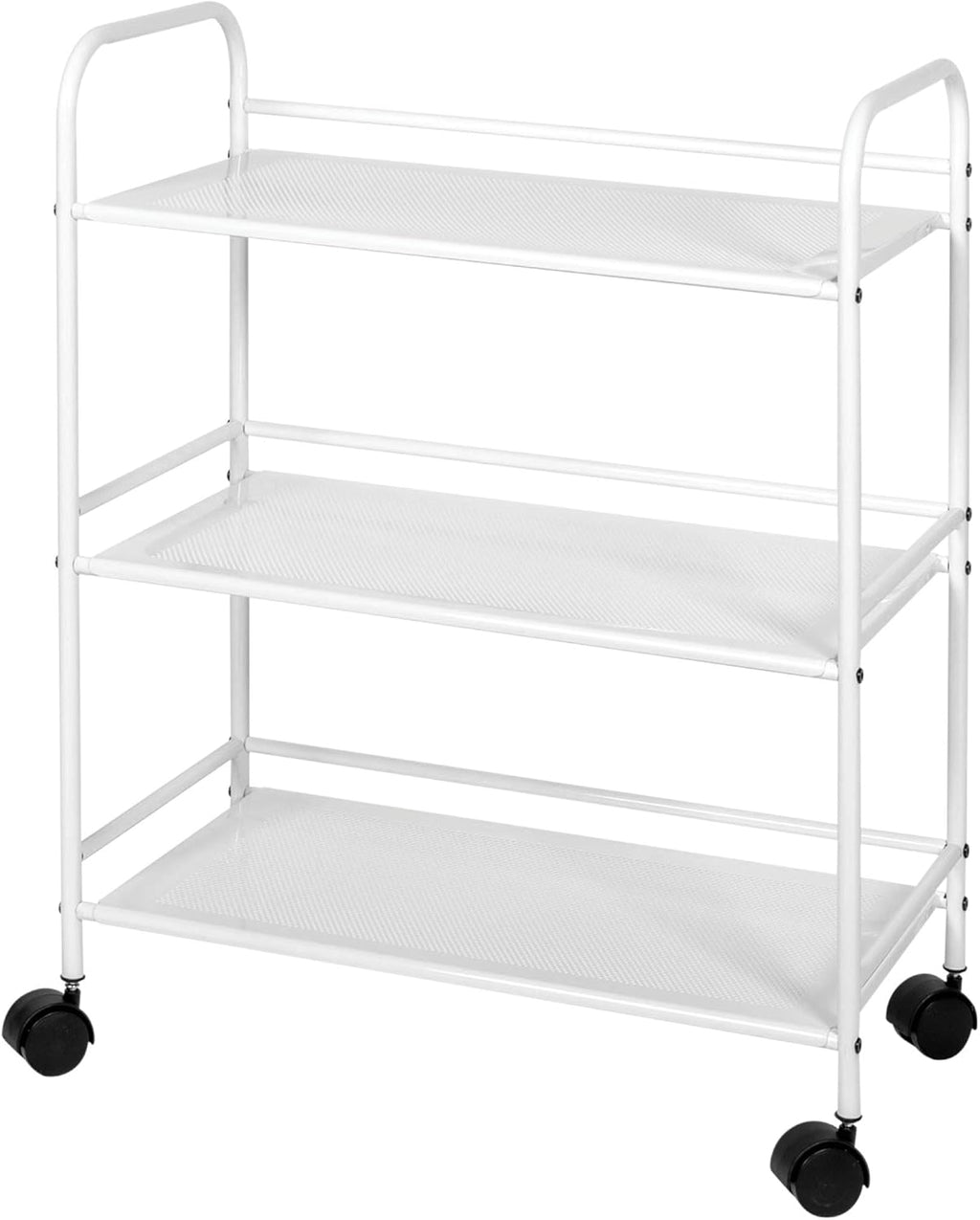 3-Tier Black Metal Rolling Utility Cart Z19977