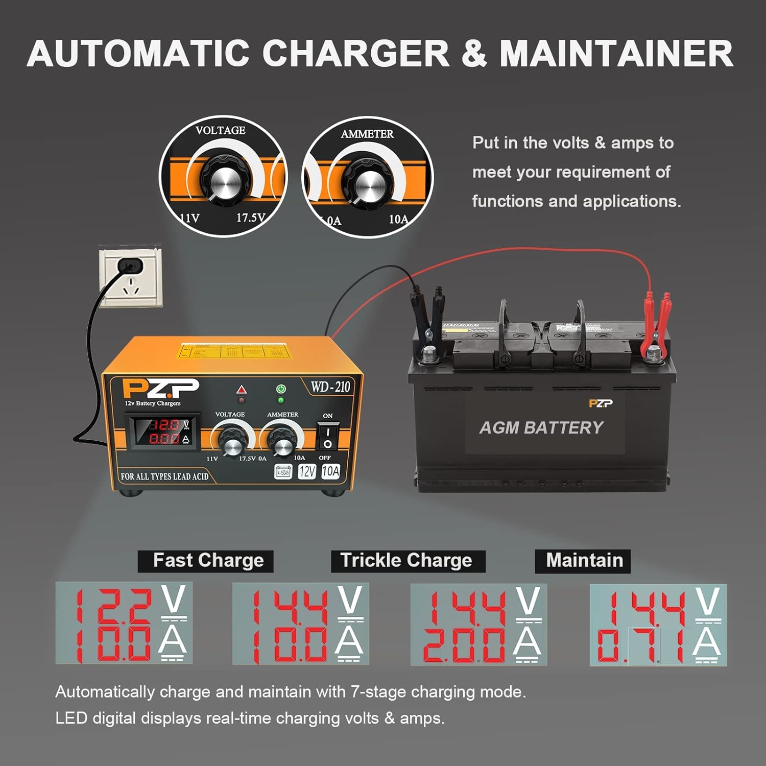 12v Automatic Battery Charger Maintainer L92869