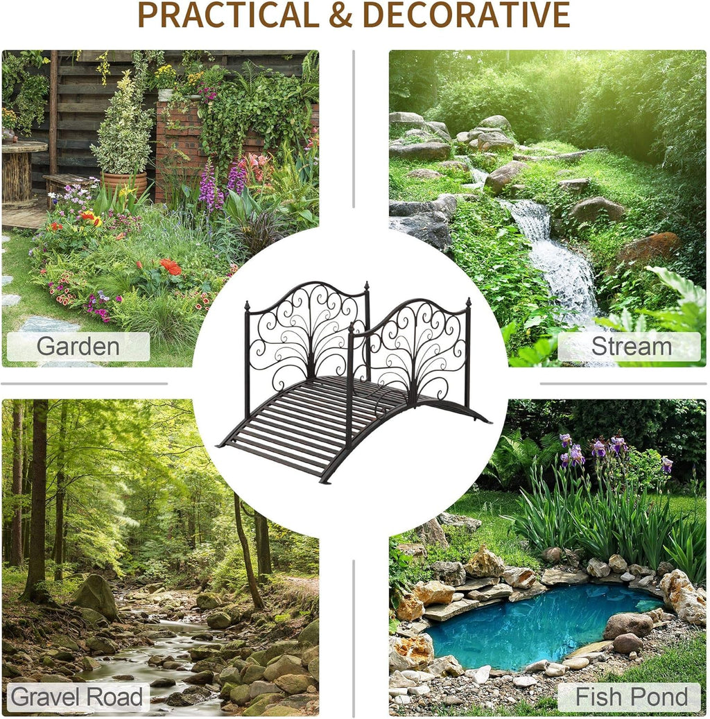 Black Bronze Metal Garden Bridge E62826
