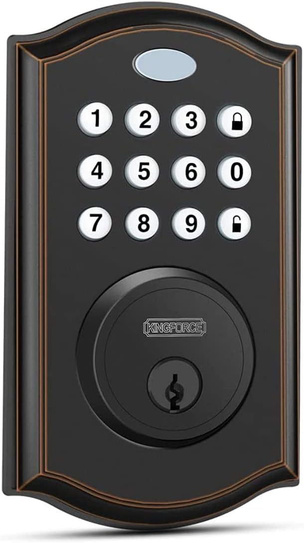Keypad Deadbolt Lock, Keyless Entry Door Lock, Electronic Deadbolt, Black, Pack of 2 W868315