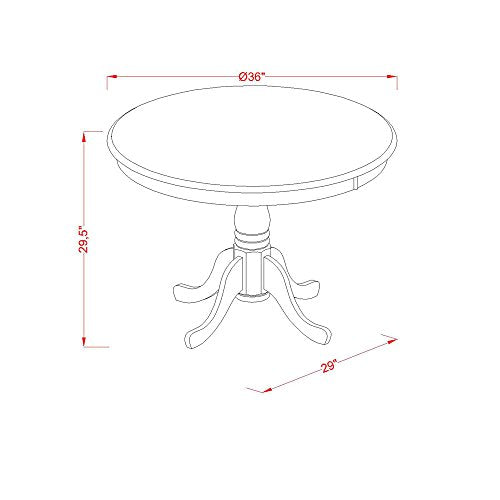 Black Hardwood Frame Dining Room Table and Dining Chairs Set of 2 W244