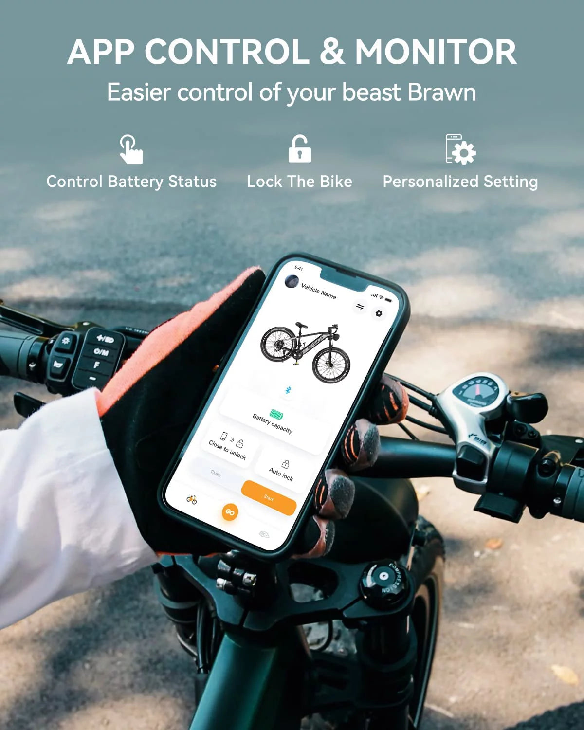750W Fat Tire Electric Bike with 48V 18Ah Removable Battery N753