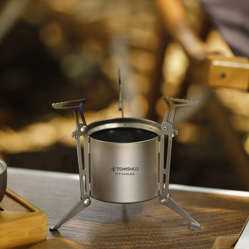 Alcohol Stove with Lid Foldable Legs and Pot Supports M415147