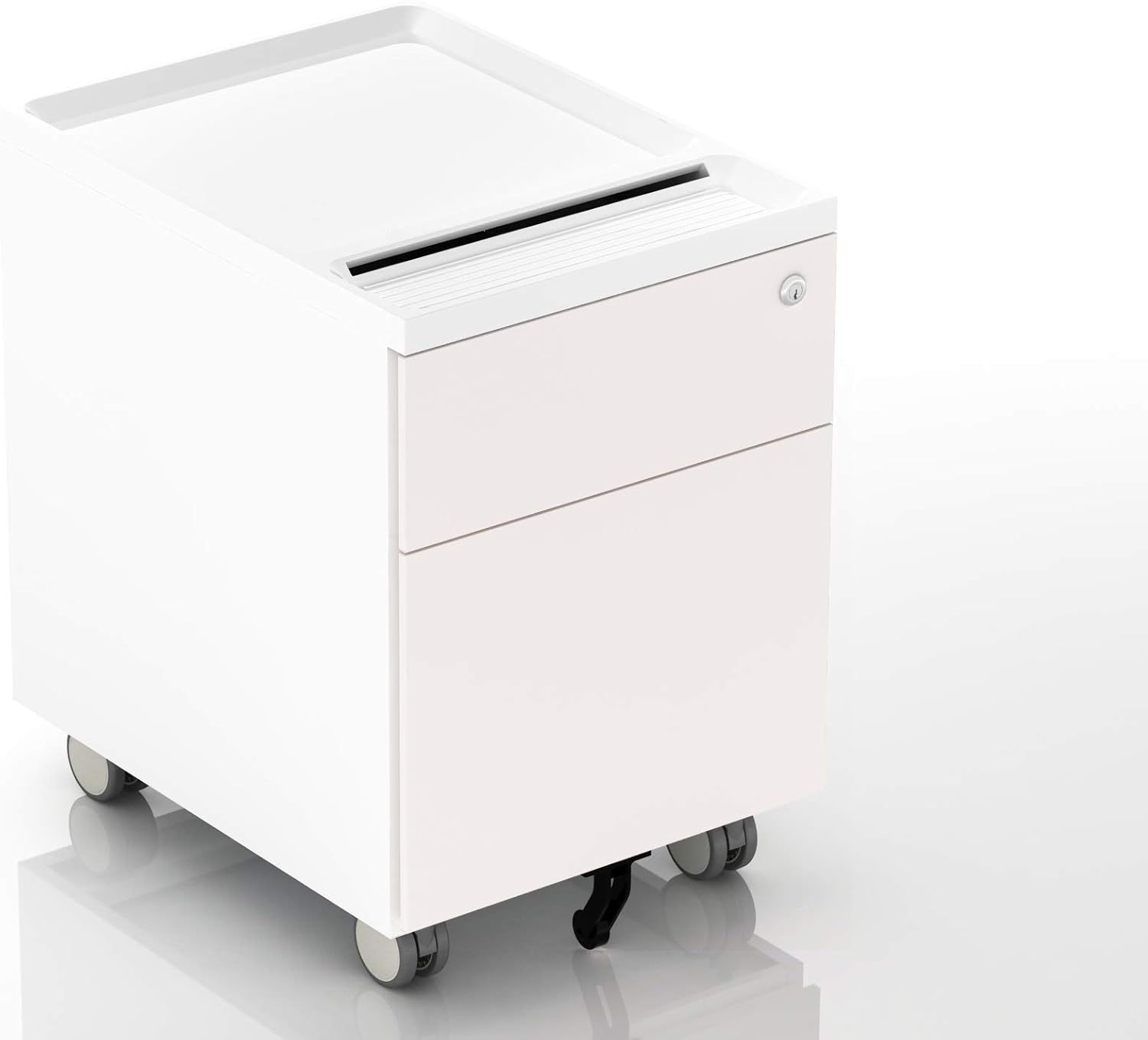 Light Green 2-Drawer Mobile Filing Cabinet with Lock and Casters Y790268