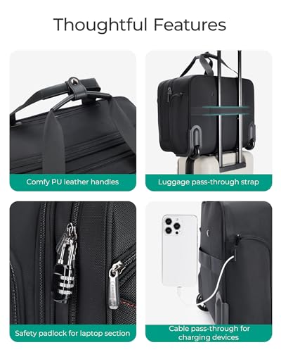 Black Rolling Laptop Bag with Wheels for 17.3 Inch Laptop P3949