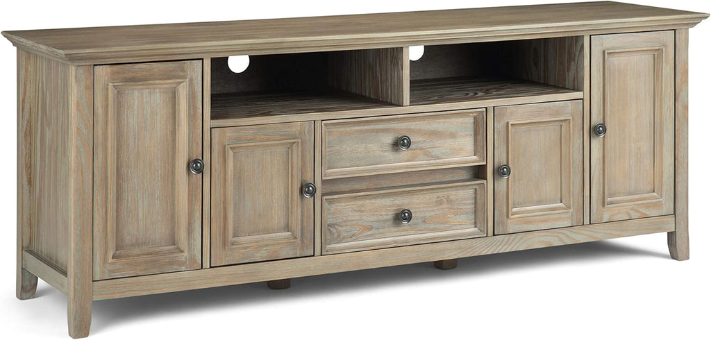 72 inch Solid Wood TV Media Stand with Storage Shelves and Cabinets B22142