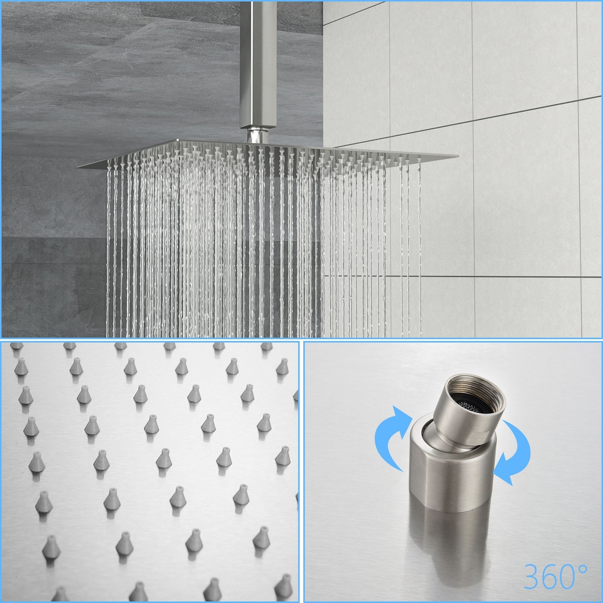 16" Rain Showerhead Shower System with Slide Bar F998957