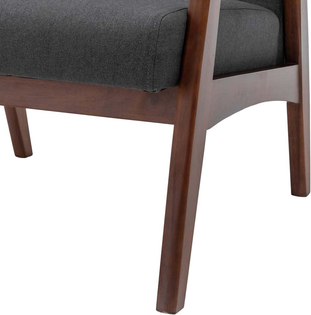 Accent Armchair and Ottoman Set, Dark Gray Fabric H39047
