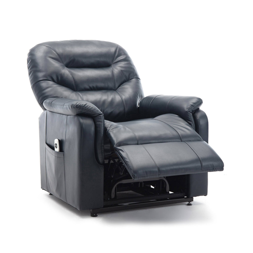 Midnight Blue Faux Leather Recliner Lift Chair M5775