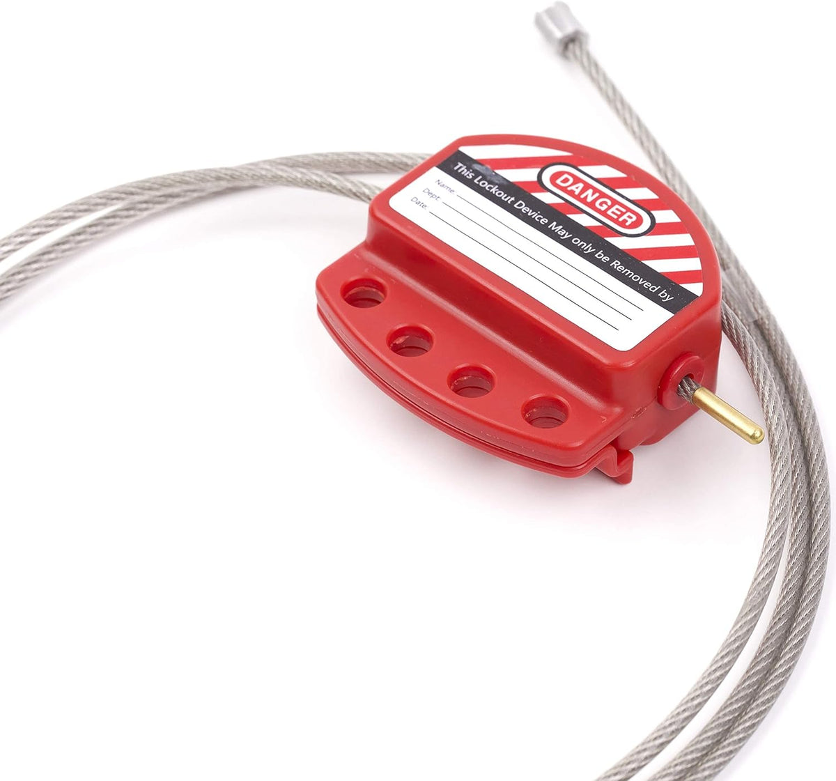6 ft Adjustable Steel Cable Lockout Tagout Lock with Vinyl Coating V8330