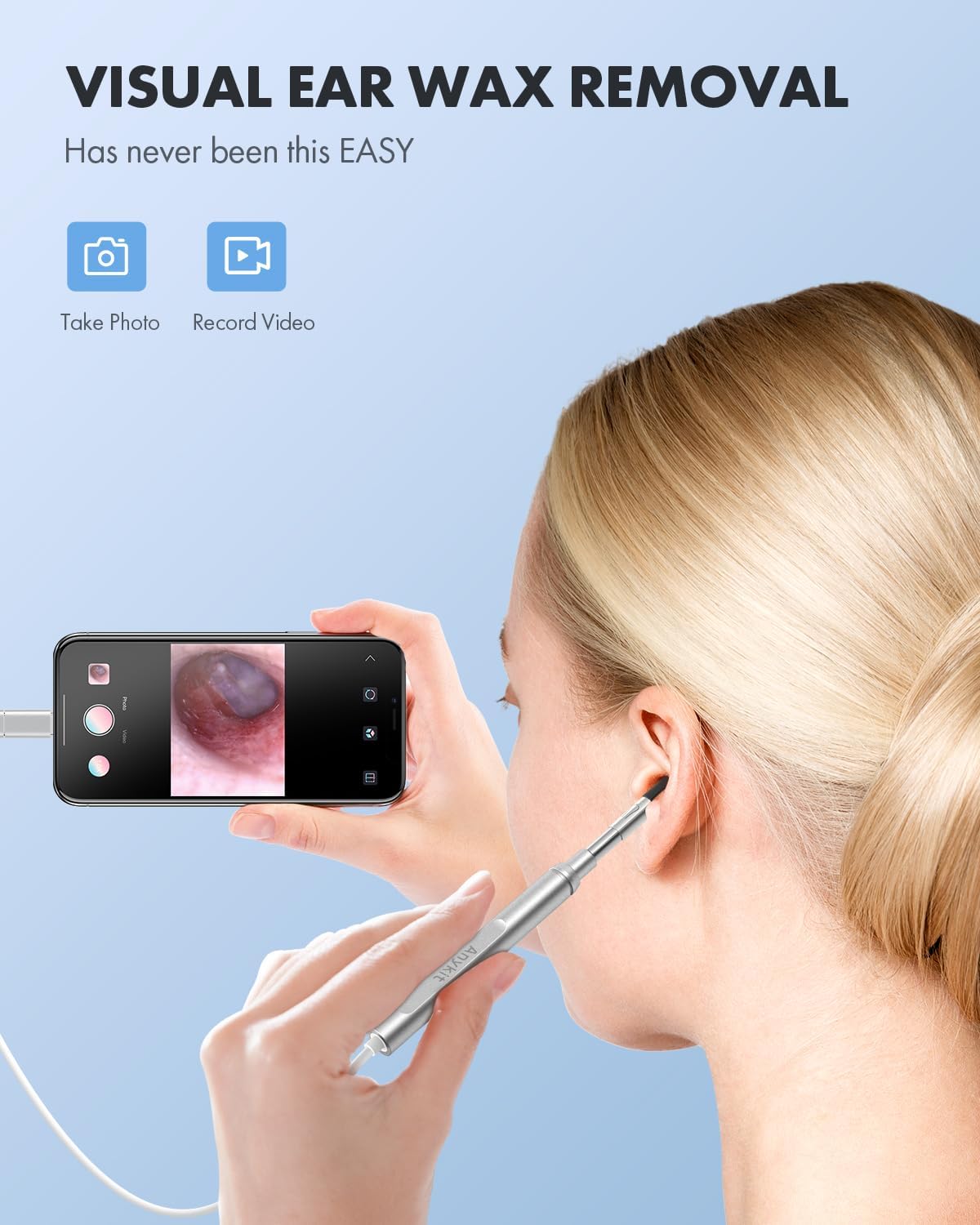 Ear Wax Removal Tool with LED Lights Otoscope T491052