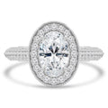 Oval Diamond Halo Engagement Ring in 14K White Gold V719637