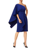 One Shoulder Knee-Length Cocktail Dress E692